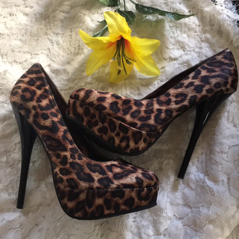 Charlotte Russe Leopard Platform Pumps